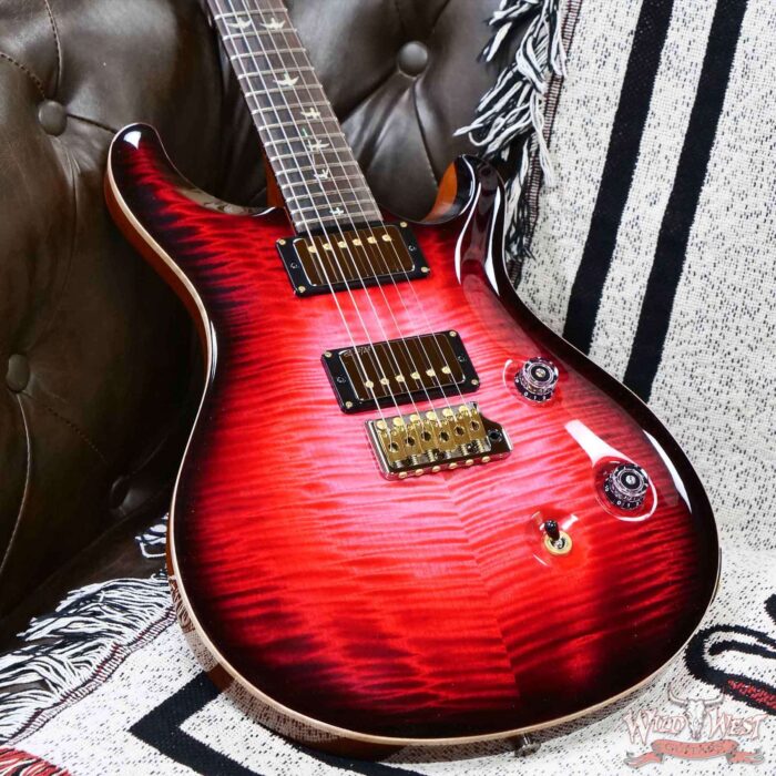 Paul Reed Smith PRS Private Stock #11315 Custom 24 Flame Maple Top Madagascar Rosewood Fingerboard Blood Red Glow 7.80 lbs - Image 8