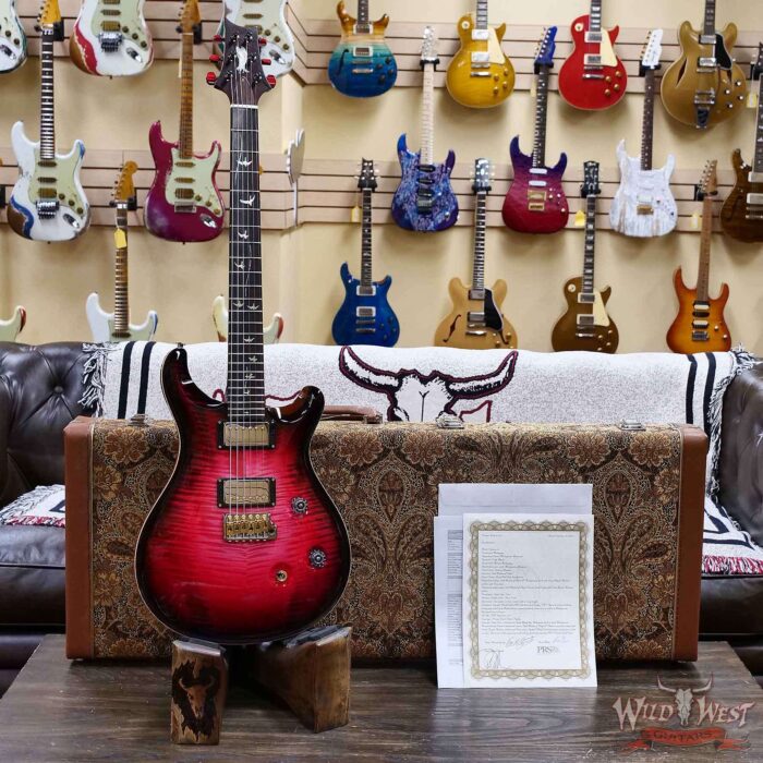 Paul Reed Smith PRS Private Stock #11315 Custom 24 Flame Maple Top Madagascar Rosewood Fingerboard Blood Red Glow 7.80 lbs - Image 6