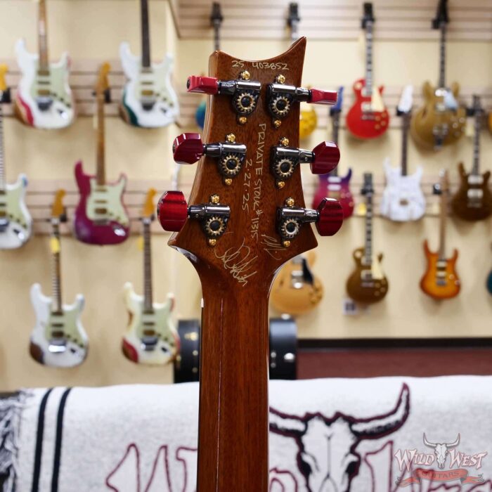 Paul Reed Smith PRS Private Stock #11315 Custom 24 Flame Maple Top Madagascar Rosewood Fingerboard Blood Red Glow 7.80 lbs - Image 9