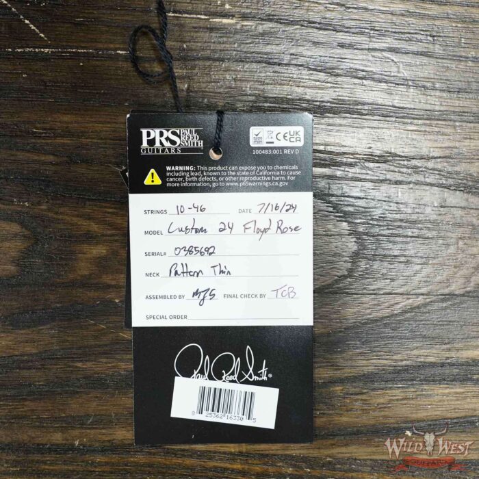 Paul Reed Smith PRS Core Series Custom 24 Floyd Rose Ebony Fingerboard Carroll Blue 7.80 LBS - Image 8