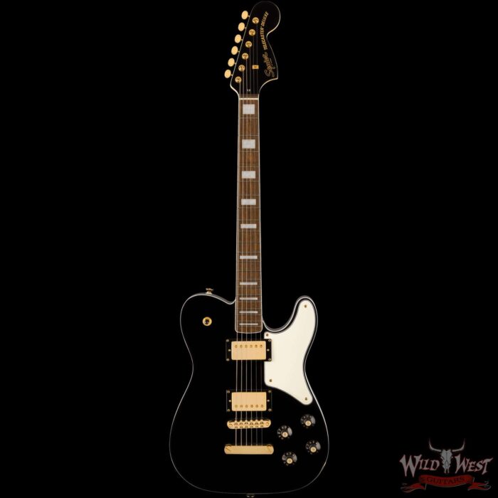 Squier Limited Edition Paranormal Troublemaker Telecaster Deluxe Laurel Fingerboard Black Gold Hardware - Image 3