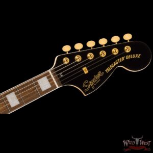 Squier Limited Edition Paranormal Troublemaker Telecaster Deluxe Laurel Fingerboard Black Gold Hardware - Image 5