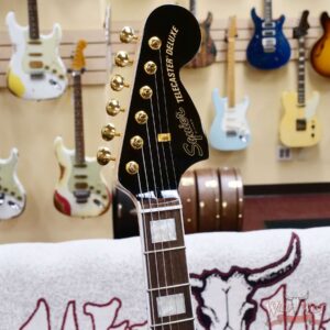 Squier Limited Edition Paranormal Troublemaker Telecaster Deluxe Laurel Fingerboard Black Gold Hardware - Image 8