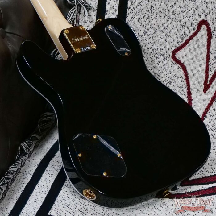 Squier Limited Edition Paranormal Troublemaker Telecaster Deluxe Laurel Fingerboard Black Gold Hardware - Image 12