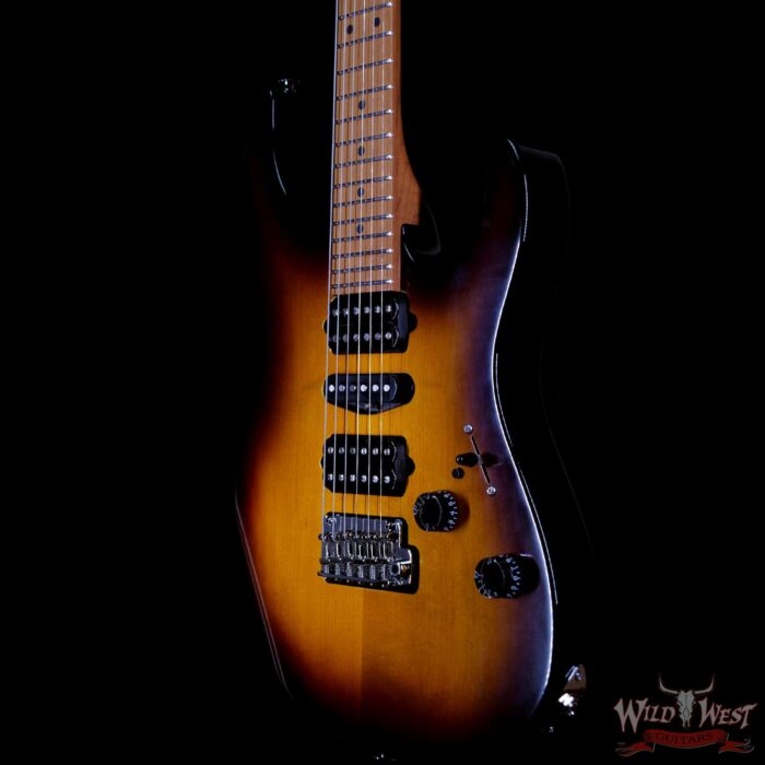 Suhr Custom Modern Antique HSH Roasted Quatersawn Maple Neck with Blower Switch 2 Tone Tobacco Burst - Image 2