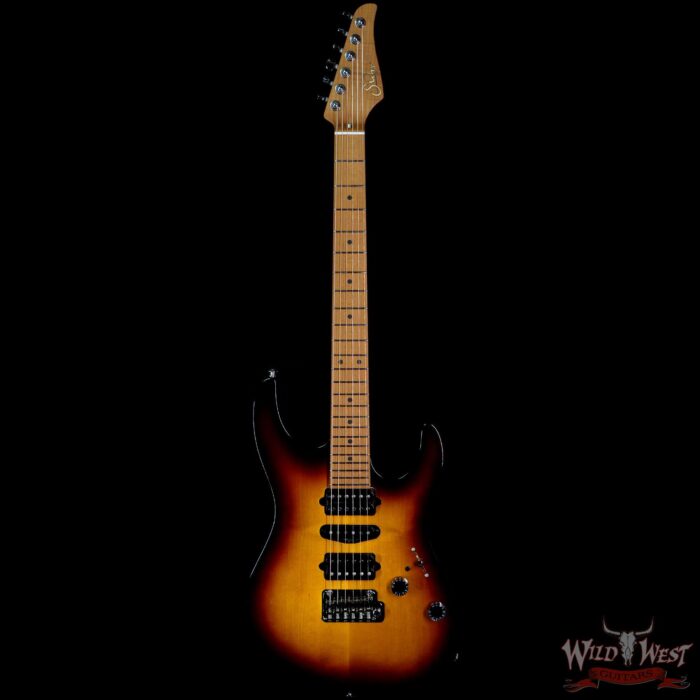 Suhr Custom Modern Antique HSH Roasted Quatersawn Maple Neck with Blower Switch 2 Tone Tobacco Burst - Image 3