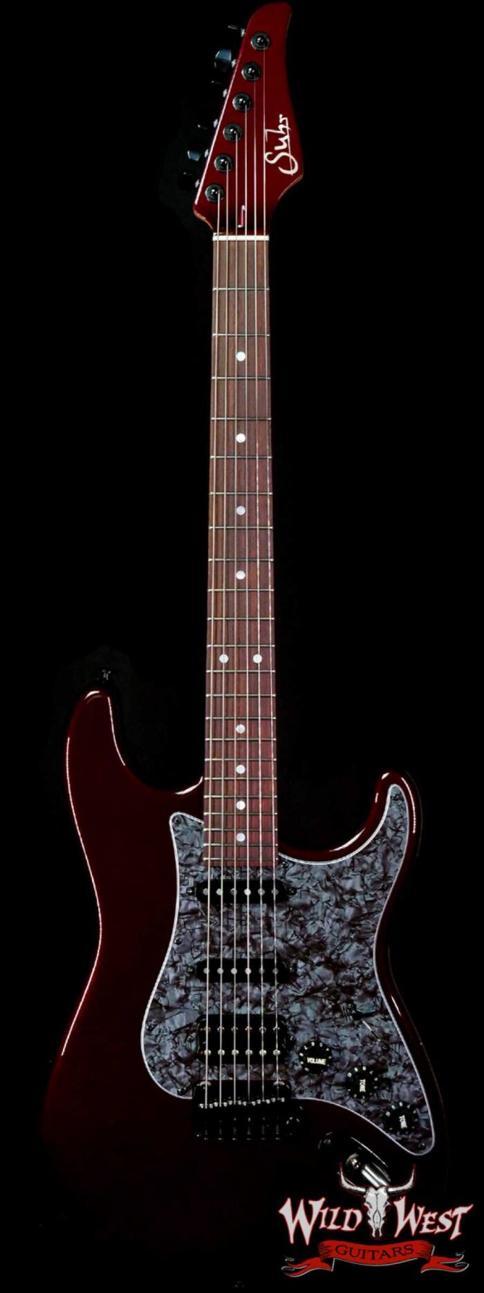 Suhr Custom Classic S HSS Rosewood Fingerboard Matching Color Headstock Black Cherry Metallic - Image 1