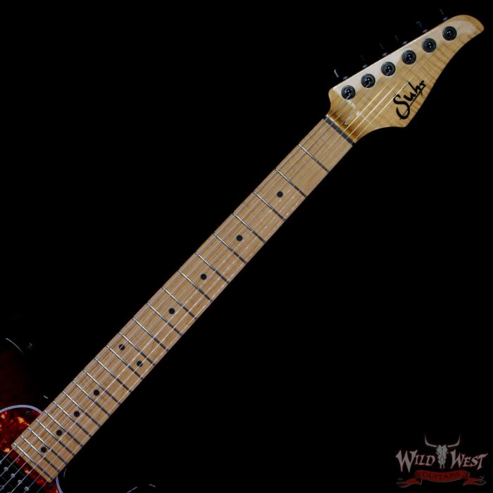 Suhr Custom Classic T HH Figured Walnut Top Roasted Flame Maple Neck Natural Burst - Image 4