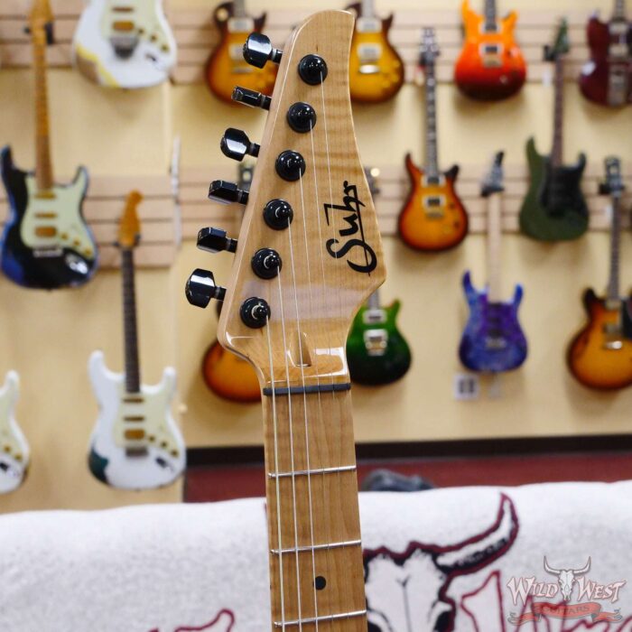 Suhr Custom Classic T HH Figured Walnut Top Roasted Flame Maple Neck Natural Burst - Image 7