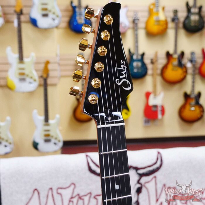 Suhr Custom Modern HSH Flame Maple Top Genuine Mahogany Body & Neck Ebony Fingerboard Magenta Pink - Image 7