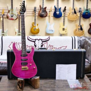 Suhr Custom Modern HSS Flame Maple Top Genuine Mahogany Body & Neck Indian Rosewood Fingerboard Magenta Pink 7.60 LBS - Image 6