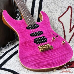 Suhr Custom Modern HSS Flame Maple Top Genuine Mahogany Body & Neck Indian Rosewood Fingerboard Magenta Pink 7.60 LBS - Image 8
