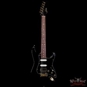 Suhr Custom Classic S HSS Rosewood Fingerboard Matching Color Headstock Gold Hardware Black 8.10 LBS - Image 3
