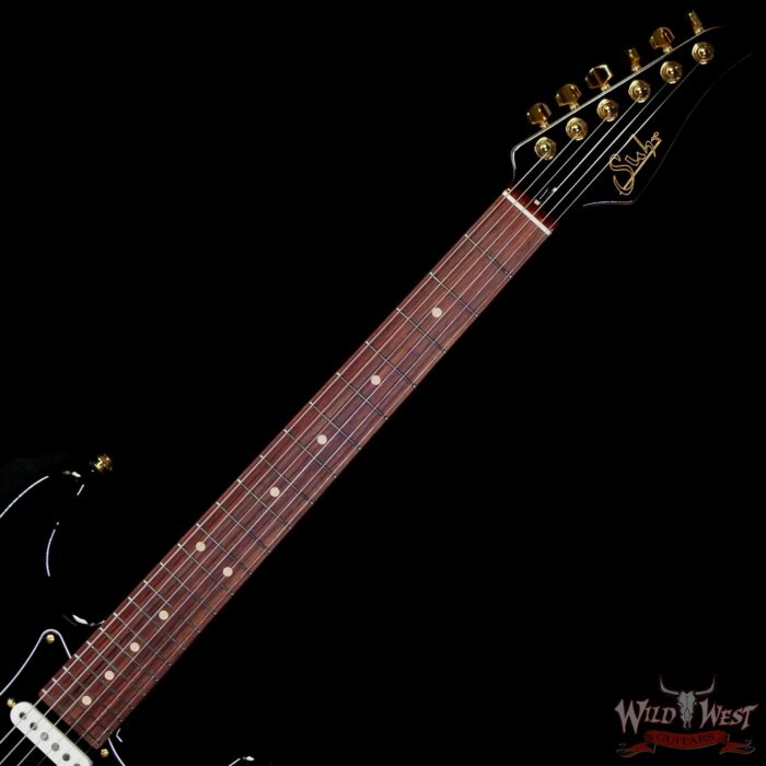 Suhr Custom Classic S HSS Rosewood Fingerboard Matching Color Headstock Gold Hardware Black 8.10 LBS - Image 4