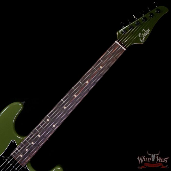 Suhr Custom Classic S HSS Rosewood Fingerboard Matching Color Headstock Dark Forest Green with Black Hardware SSCII System 8.15 LBS - Image 4