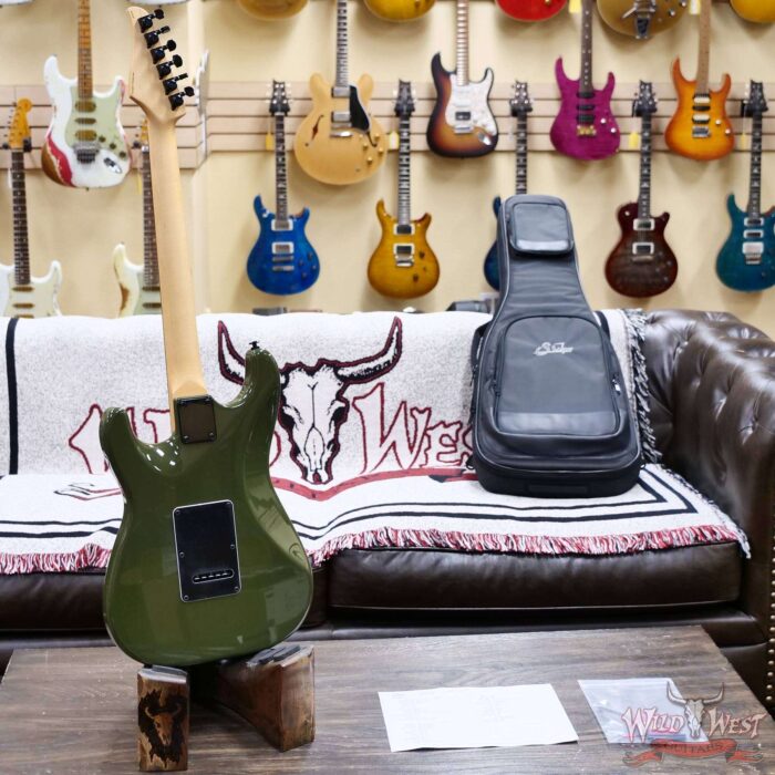 Suhr Custom Classic S HSS Rosewood Fingerboard Matching Color Headstock Dark Forest Green with Black Hardware SSCII System 8.15 LBS - Image 9