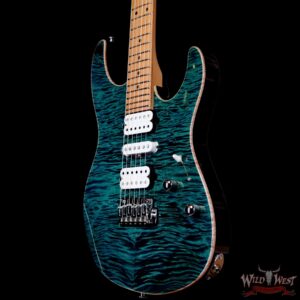 Suhr Custom Modern HSH Flame Maple Top Roasted Maple Neck Trans Teal 7.05 LBS - Image 2