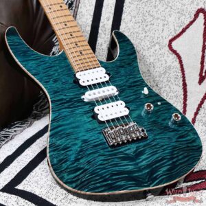 Suhr Custom Modern HSH Flame Maple Top Roasted Maple Neck Trans Teal 7.05 LBS - Image 8