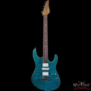 Suhr Custom Modern HSH Basswood Body with Flame Maple Top Roasted Maple Neck Trans Teal 6.80 lbs - Image 3