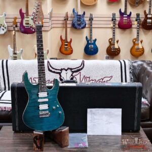 Suhr Custom Modern HSH Basswood Body with Flame Maple Top Roasted Maple Neck Trans Teal 6.80 lbs - Image 6