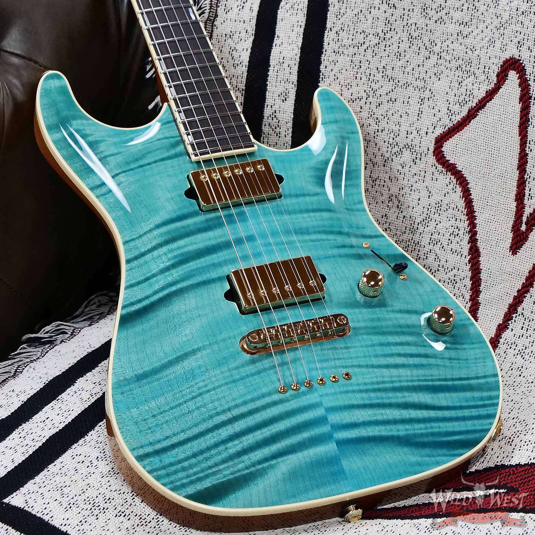 suhr-82923-d3__wwg-1.jpg Suhr Custom Carve Top Standard Flame Maple Top Genuine Mahogany Body Bahama Blue 7.65 lbs - Image 8