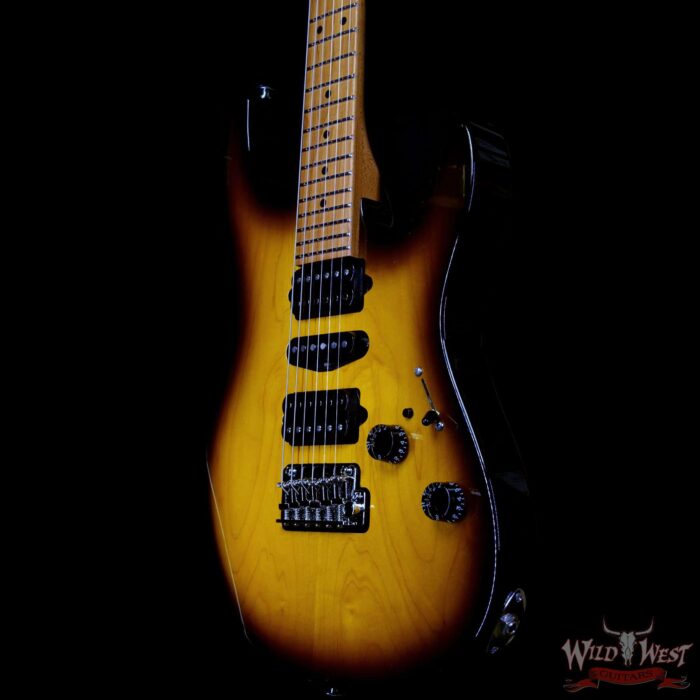 Suhr Custom Modern Antique HSH Rear Rout Roasted Maple Neck Light Aged 2 Tone Tobacco Burst 7.15 lbs - Image 2