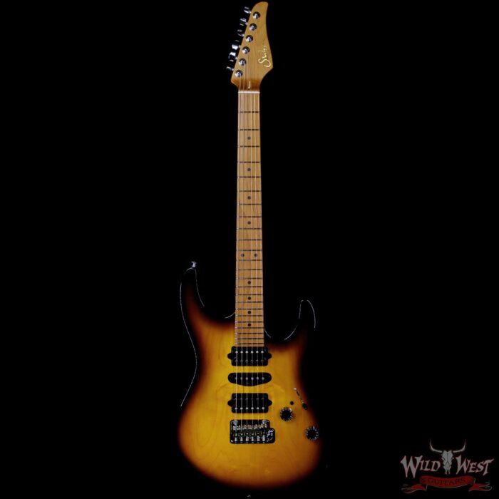 Suhr Custom Modern Antique HSH Rear Rout Roasted Maple Neck Light Aged 2 Tone Tobacco Burst 7.15 lbs - Image 3
