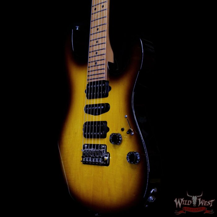 Suhr Custom Modern Antique HSH Rear Rout Roasted Maple Neck Light Aged 2 Tone Tobacco Burst 6.55 lbs - Image 2