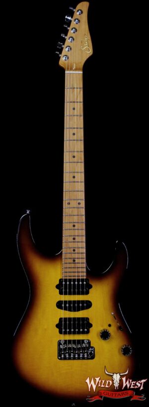 Suhr Custom Modern Antique HSH Rear Rout Roasted Maple Neck Light Aged 2 Tone Tobacco Burst 6.55 lbs