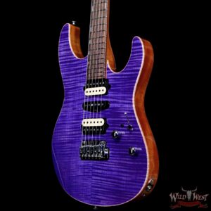 Suhr Custom Set Neck Modern HSH Flame Maple Top Mahogany Body & Neck Blower Switch 24 Stainless Steel Jumbo Frets Trans Purple 6.95 LBS - Image 2