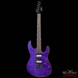 Suhr Custom Set Neck Modern HSH Flame Maple Top Mahogany Body & Neck Blower Switch 24 Stainless Steel Jumbo Frets Trans Purple 6.95 LBS - Image 3