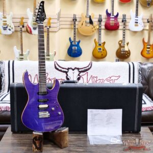 Suhr Custom Set Neck Modern HSS Flame Maple Top SSCII System Blower Switch 24 Stainless Steel Jumbo Frets Trans Purple 6.95 LBS - Image 6
