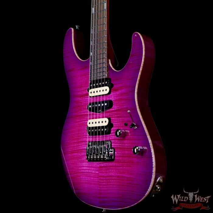 Suhr Custom Set Neck Modern HSH Flame Maple Top Mahogany Body & Neck SSCII System Blower Switch 24 Stainless Steel Jumbo Frets Rasberry Burst (Custom Color) 6.85 LBS - Image 2