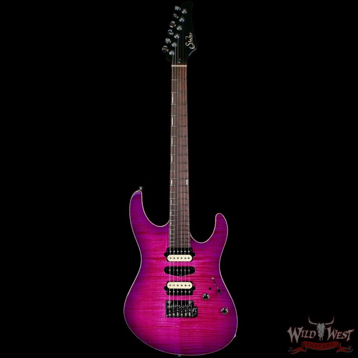 Suhr Custom Set Neck Modern HSH Flame Maple Top Mahogany Body & Neck SSCII System Blower Switch 24 Stainless Steel Jumbo Frets Rasberry Burst (Custom Color) 6.85 LBS - Image 3