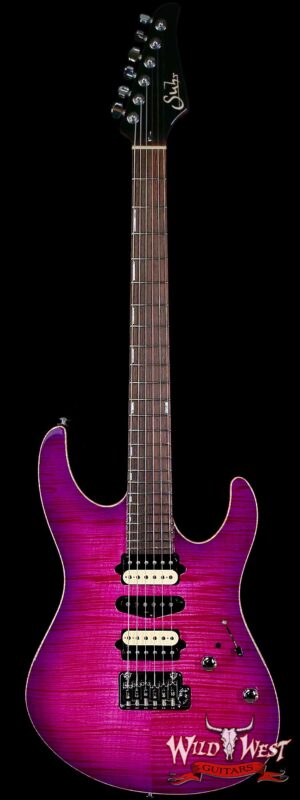 Suhr Custom Set Neck Modern HSH Flame Maple Top Mahogany Body & Neck SSCII System Blower Switch 24 Stainless Steel Jumbo Frets Rasberry Burst (Custom Color) 6.85 LBS
