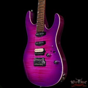 Suhr Custom Set Neck Modern HSS Flame Maple Top Mahogany Body & Neck SSCII System Blower Switch 24 Stainless Steel Jumbo Frets Rasberry Burst (Custom Color) 6.90 LBS - Image 2