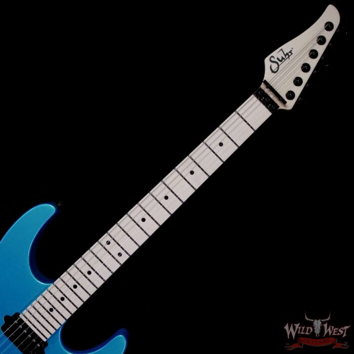 Suhr Custom Modern HH Floyd Revers Headstock Maple Neck Blue Chill 7.75 LBS - Image 4