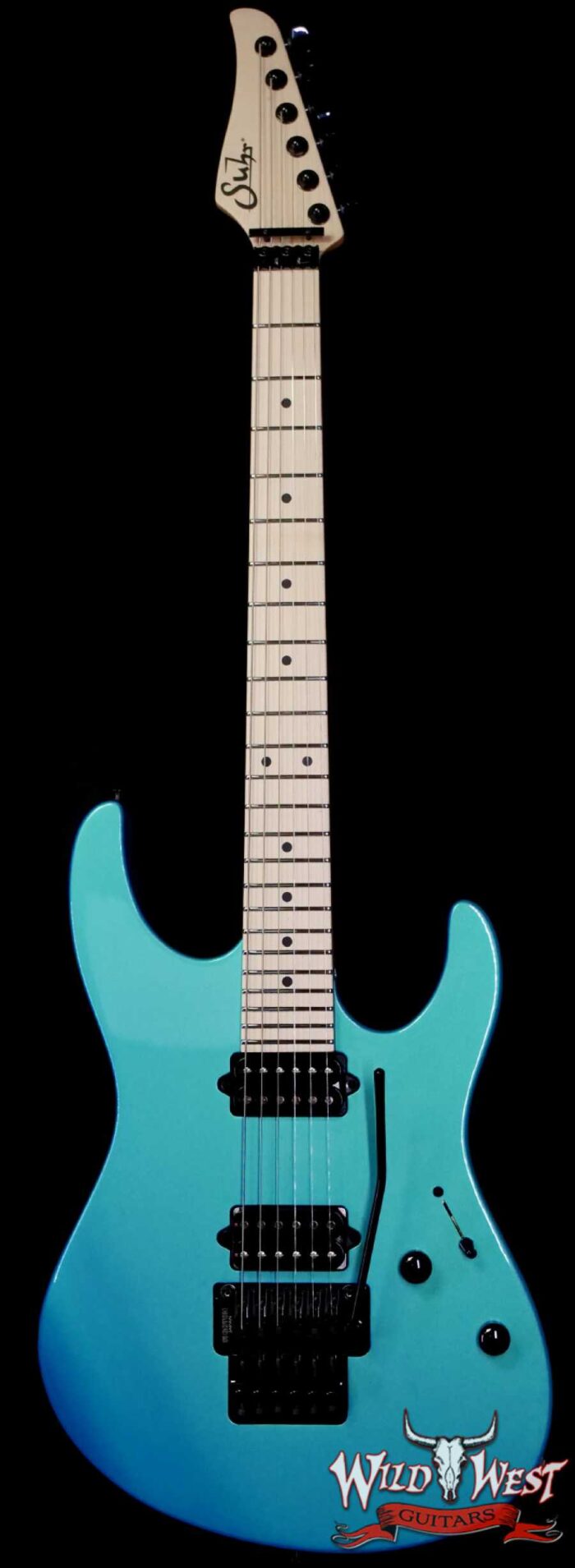 Suhr Custom Modern HH Floyd Revers Headstock Maple Neck Blue Chill 7.75 LBS - Image 1