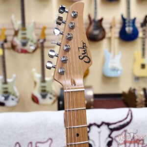 Suhr Custom Modern HSH Flame Top Genuine Mahogany Body Roasted Maple Neck Satin Honey Burst 7.70 LBS - Image 7