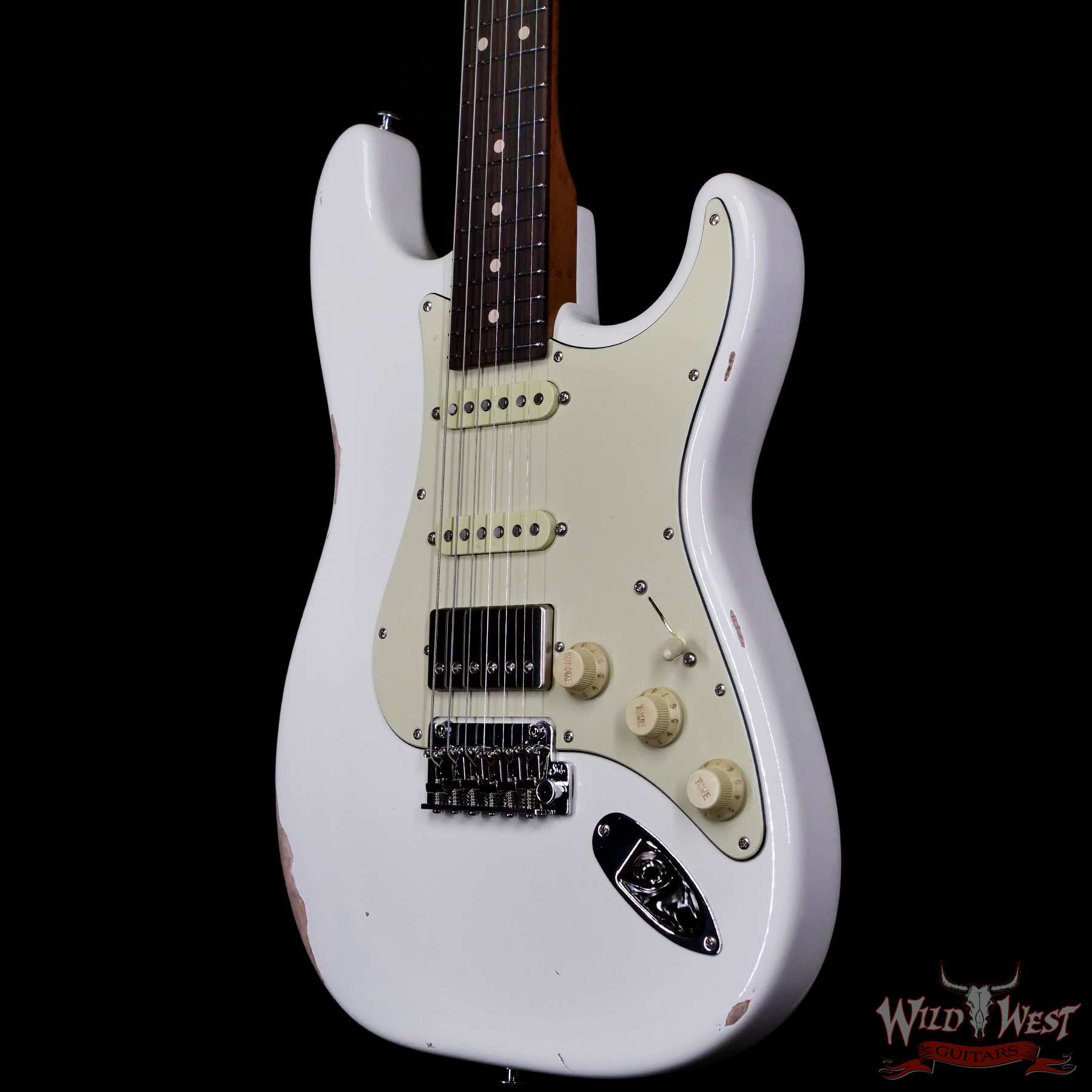 suhr-83165-br__wwg.jpg Suhr Custom Classic S Antique HSS Roasted 5A Birdseye Maple Neck with Rosewood Fingerboard Olympic White 7.95 lbs - Image 2