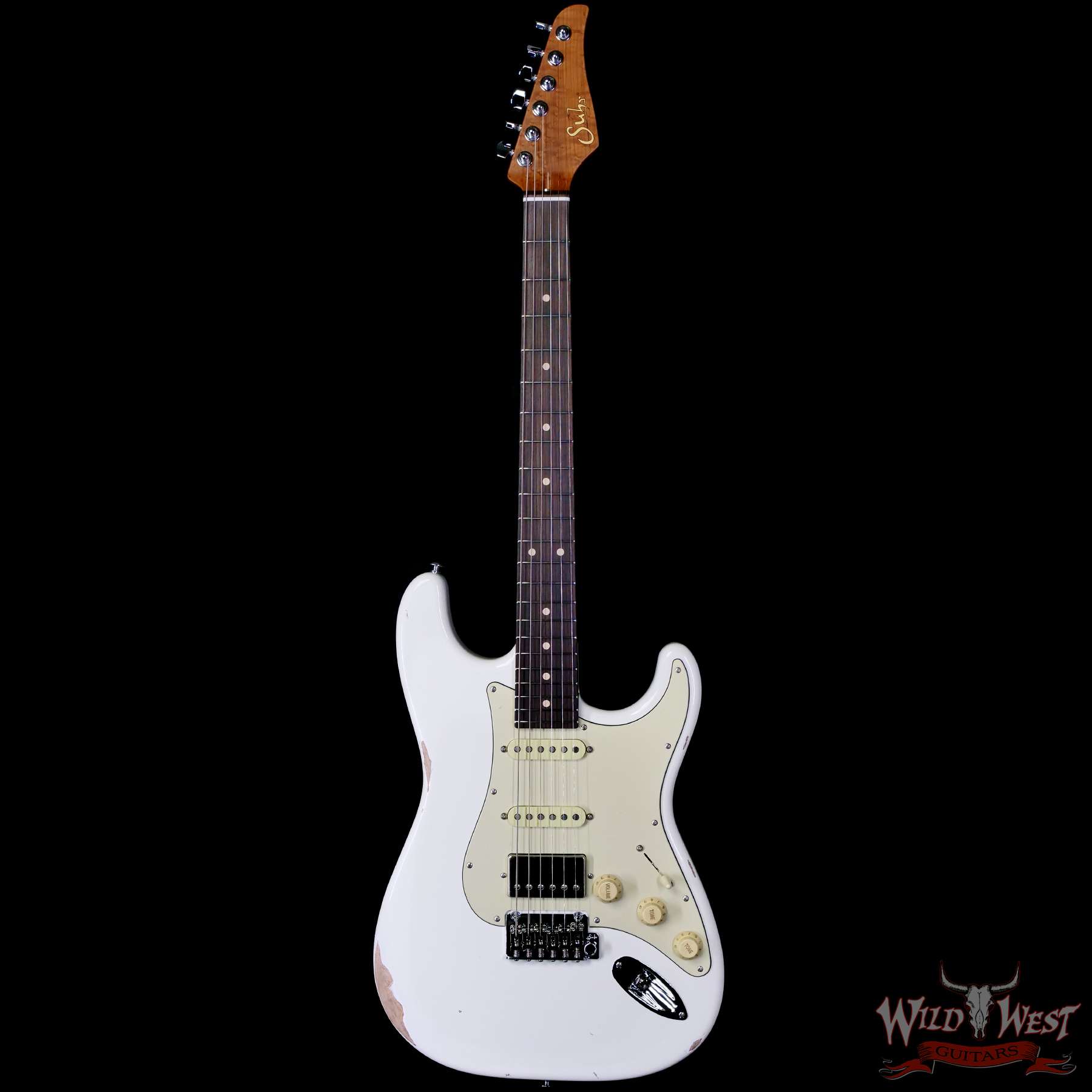 suhr-83165-c1__wwg.jpg Suhr Custom Classic S Antique HSS Roasted 5A Birdseye Maple Neck with Rosewood Fingerboard Olympic White 7.95 lbs - Image 3