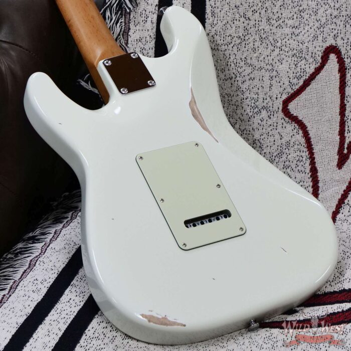 Suhr Custom Classic S Antique HSS Roasted 5A Birdseye Maple Neck with Rosewood Fingerboard Olympic White 7.95 lbs - Image 12