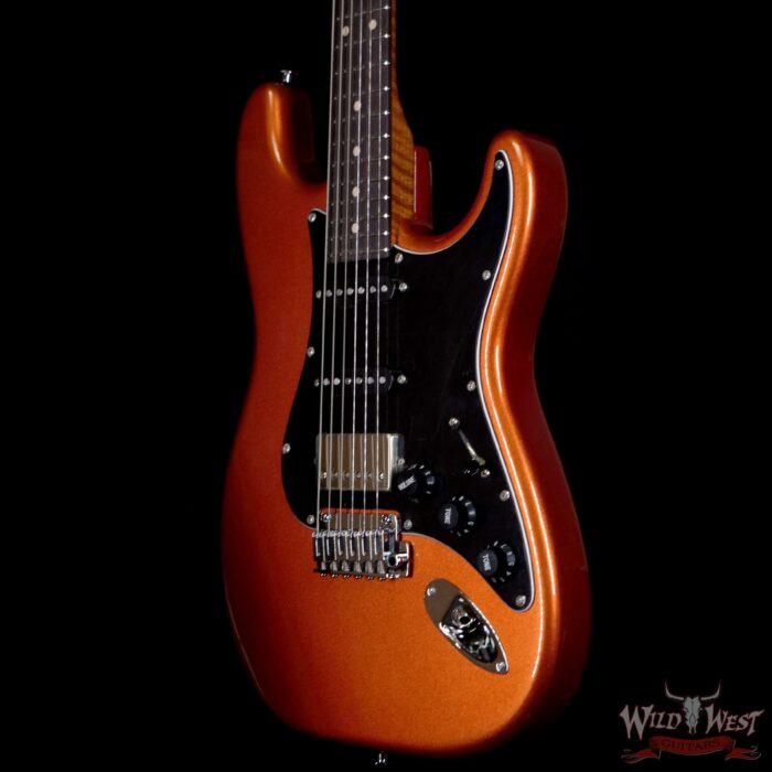 Suhr 2020 Limited Edition Classic S HSS Metallic Copper Firemist Roasted Flame Neck with Indian Rosewood Board - Image 2