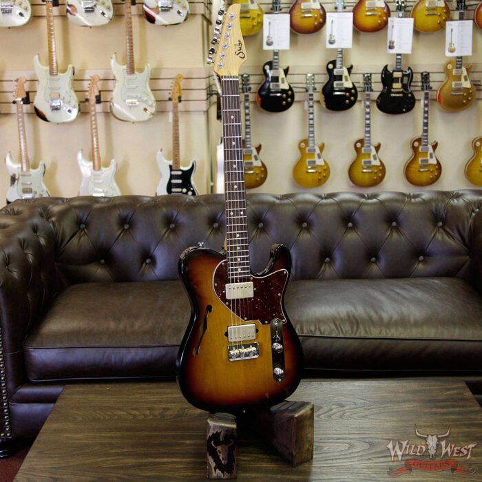 Suhr Alt T Pro HH Semi-Hollow Limited Edition Rosewood Fretboard 3 Tone Sunburst - Image 12