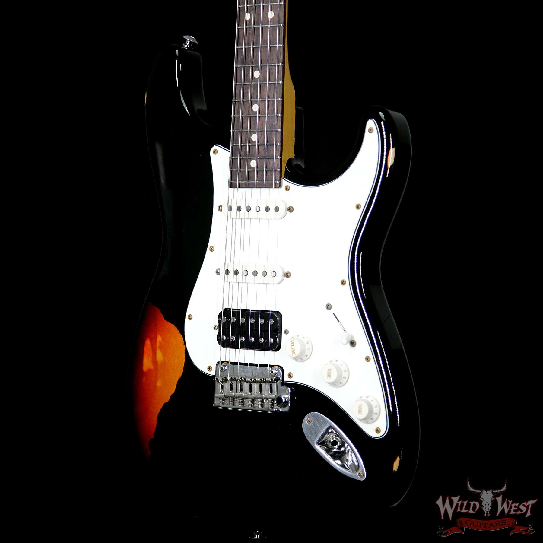 suhr-classicantiquepro-blk-js9f7n-br__wwg.jpg Suhr Limited Classic Antique Pro HSS Rosewood Fretboard Black over 3 Tone Burst - Image 2