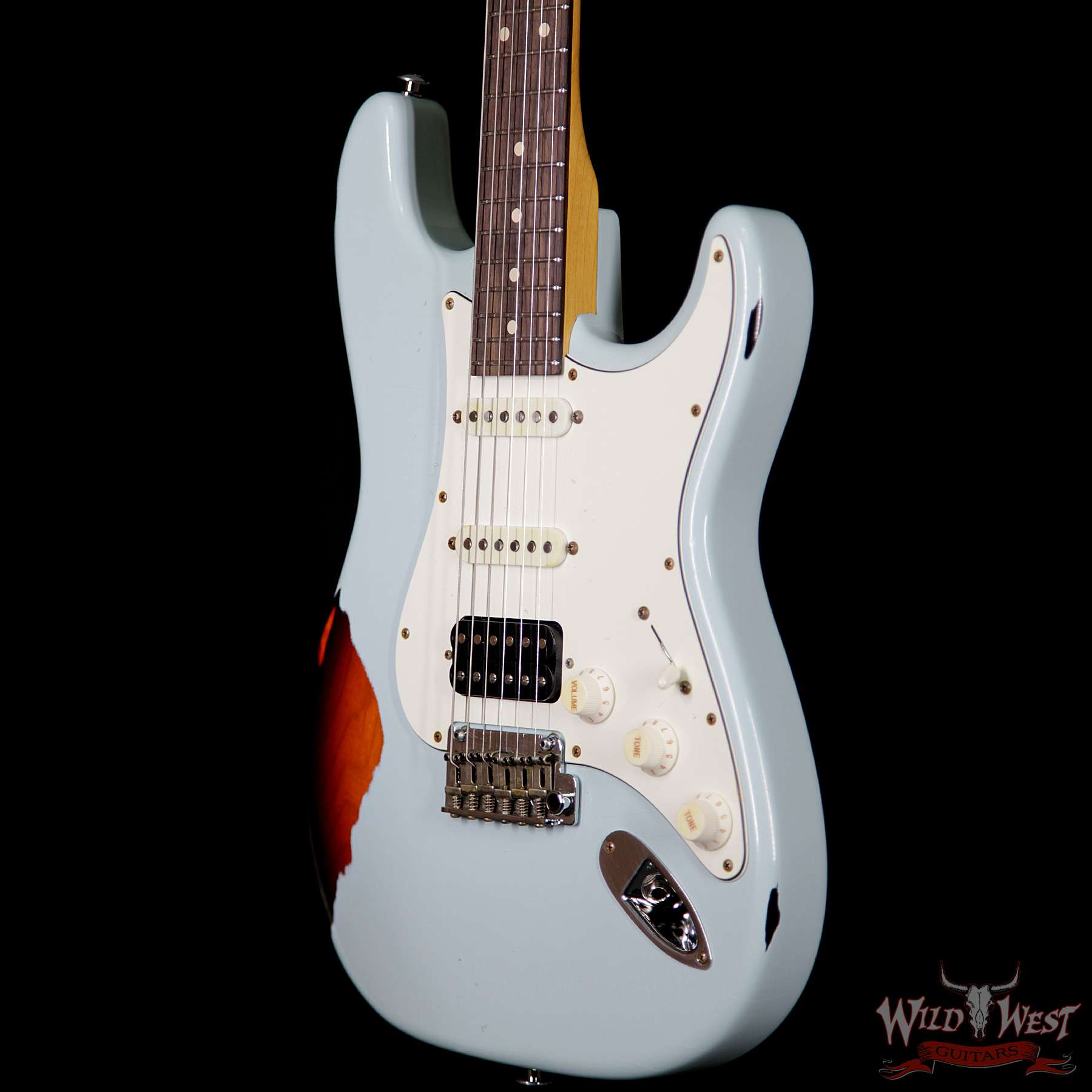 suhr-classicantiqueprohss-snb-js4k9w-br__wwg.jpg Suhr Limited Classic Antique Pro HSS Rosewood Fretboard Sonic Blue over 3 Tone Burst - Image 2
