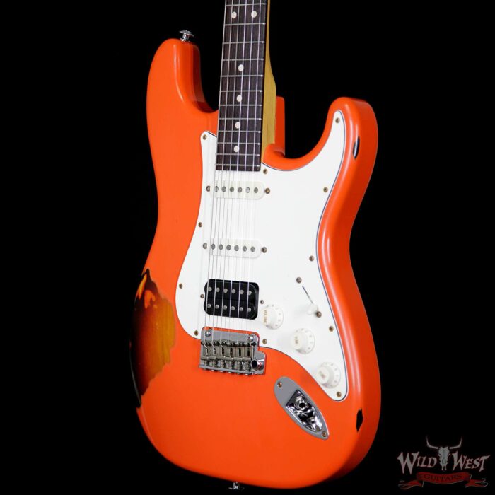 Suhr Limited Classic Antique Pro HSS Rosewood Fretboard Fiesta Orange over 3 Tone Burst - Image 2