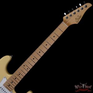 Suhr Classic S SSS Quater-Sawn Maple Neck Vintage Yellow - Image 4