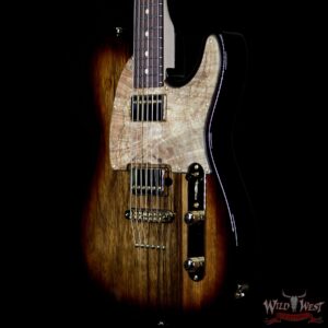Suhr Custom Classic T HH Black Limba Body With Spalted Maple Pickguard Natural Burst - Image 2