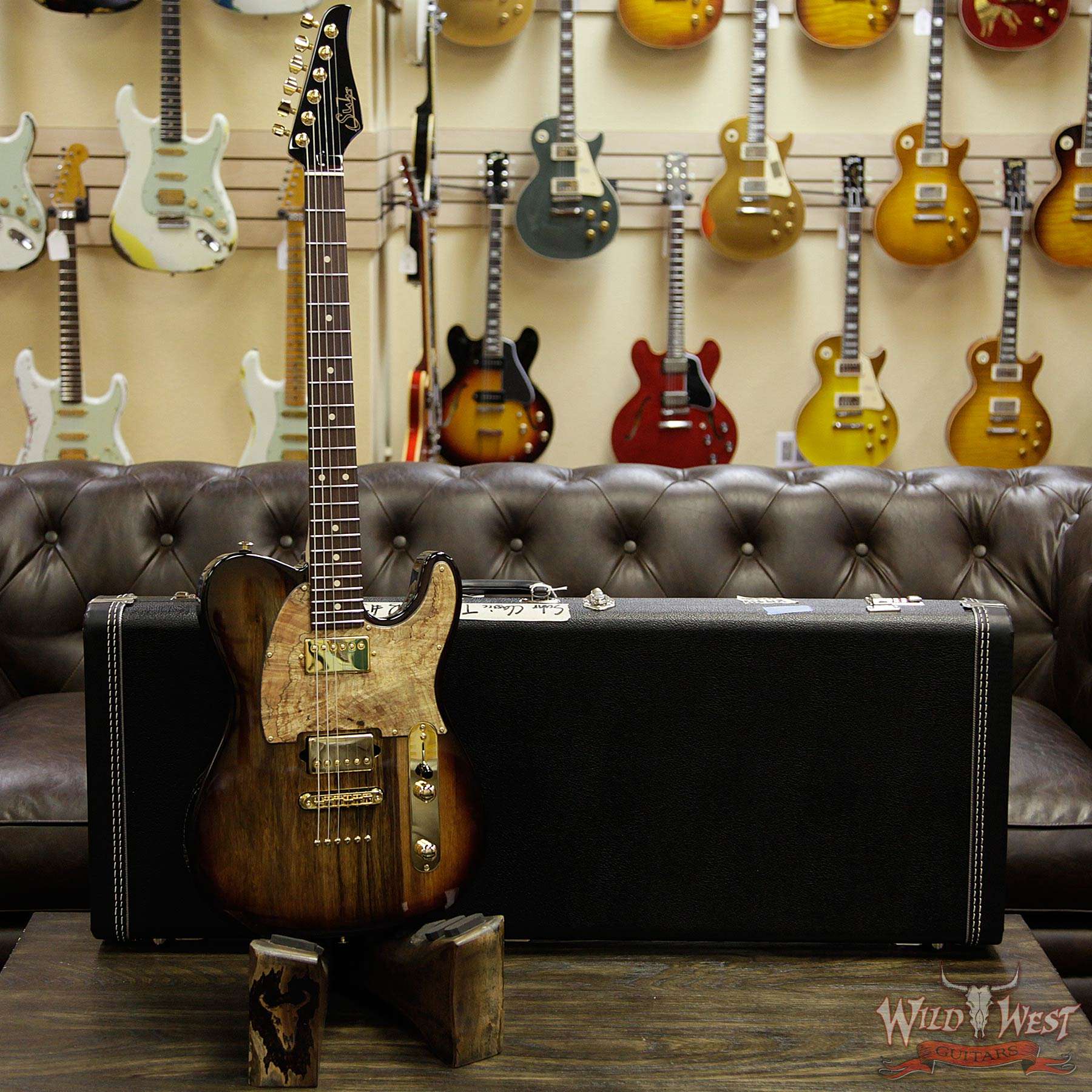 suhr-classict-js4l6q-d1-2__wwg.jpg Suhr Custom Classic T HH Black Limba Body With Spalted Maple Pickguard Natural Burst - Image 12